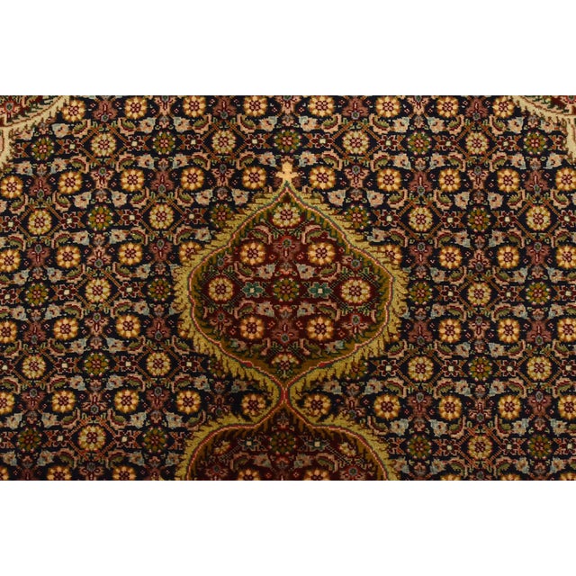Blue Fine Tabriz Rug 9’9” X 12’7” Blue Wool Traditional Hand-Knotted Carpet For Sale - Image 8 of 15