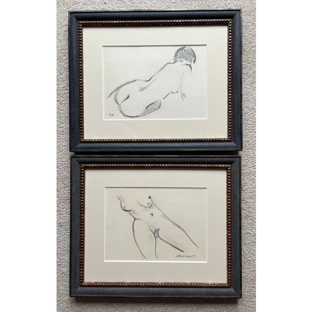 Original Nude Sketches-Custom Framed-Signed-Set 2 For Sale - Image 9 of 9