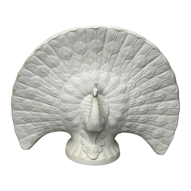 Lladro White Peacock Vase For Sale