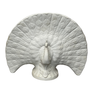 Lladro White Peacock Vase