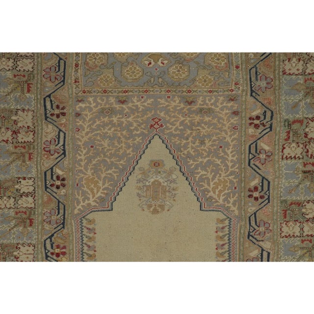 Traditional Vintage Turkish Anatolian Prayer Rug With Ivory Mihrab Design - Rug & Kilim For Sale - Image 3 of 9