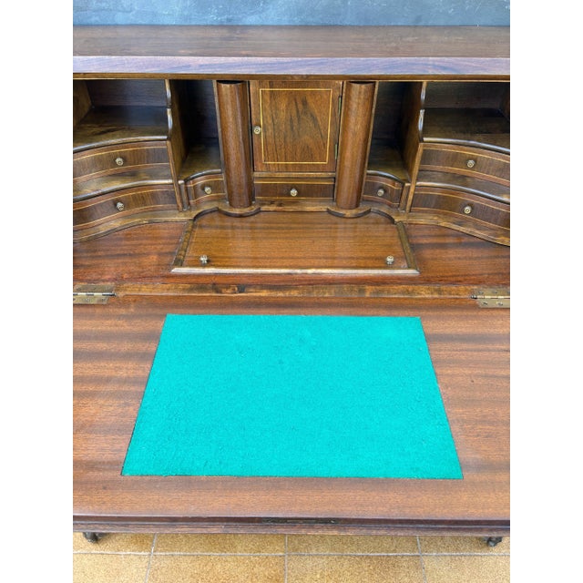 1940s Baroque Style Bombe Secretary Desk, Mid-20th Century For Sale - Image 5 of 16
