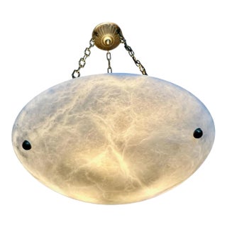 Large French Directoire Style Alabaster Chandelier Pendant Light For Sale
