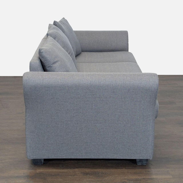 Modern 3-Seat Gray Sofa With Cushions For Sale - Image 4 of 9