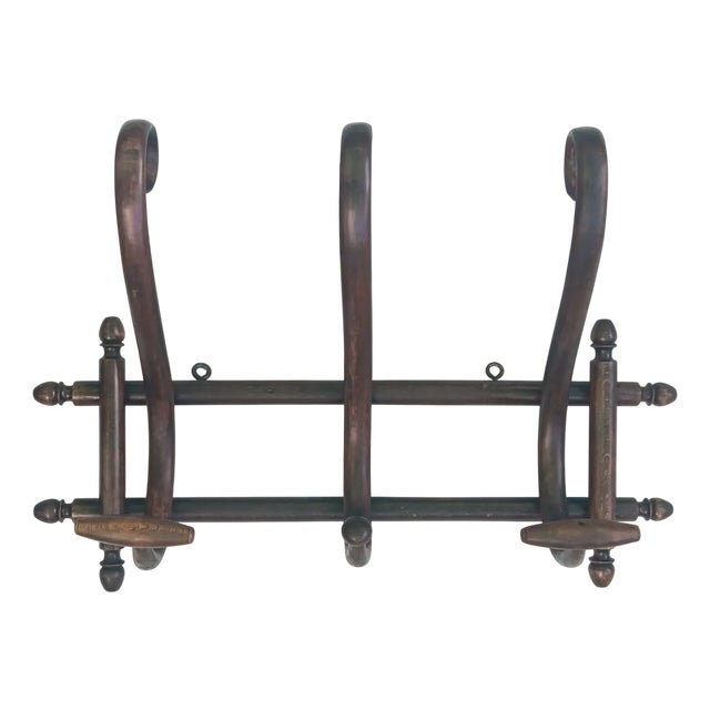 Vintage Bentwood Wall Coat Rack, 1960s For Sale