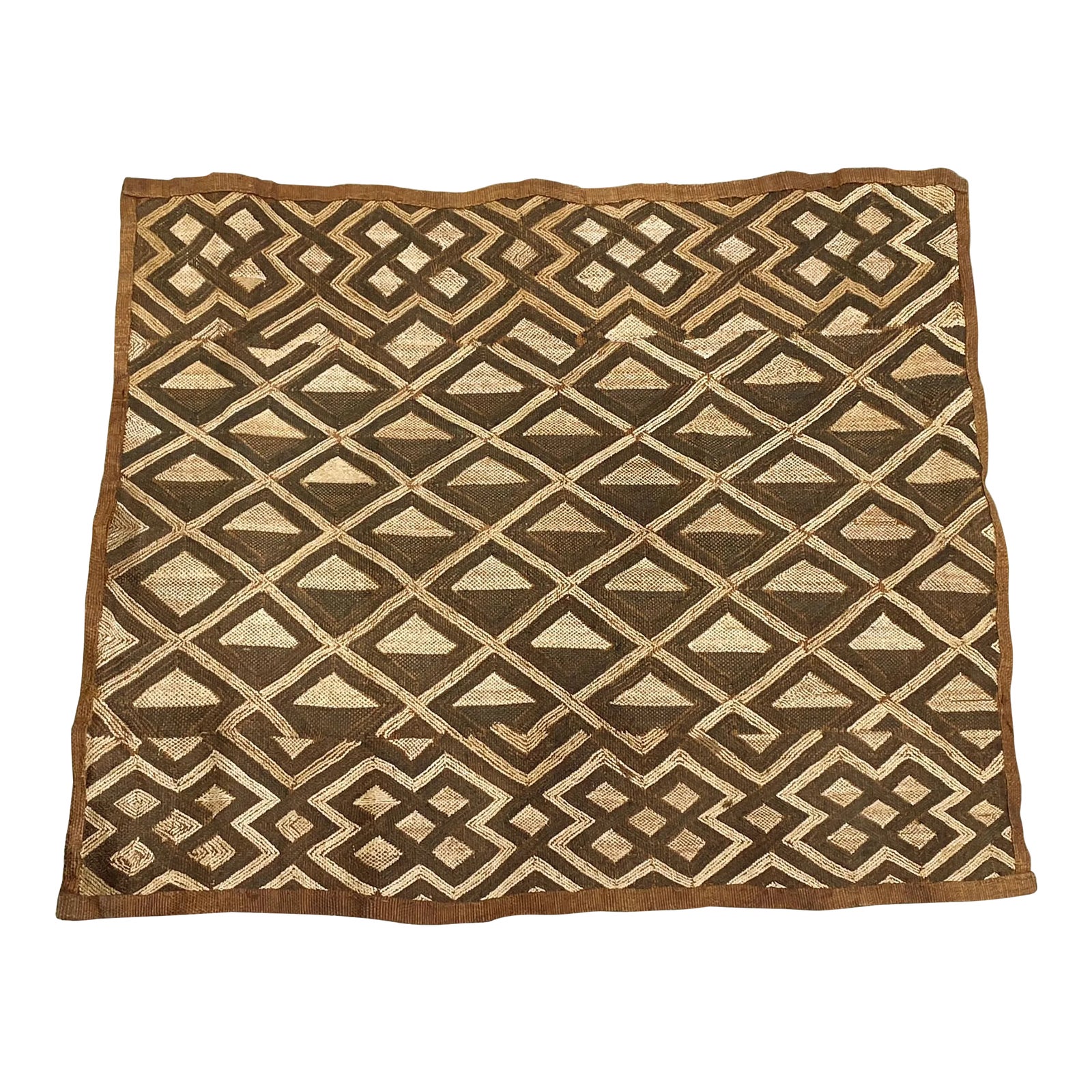 Vintage African Tribal Kuba Kasai Raffia Textile 29