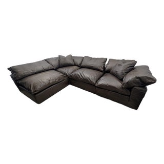 Rh Cloud® Modular Leather Sectional — 4-Piece For Sale