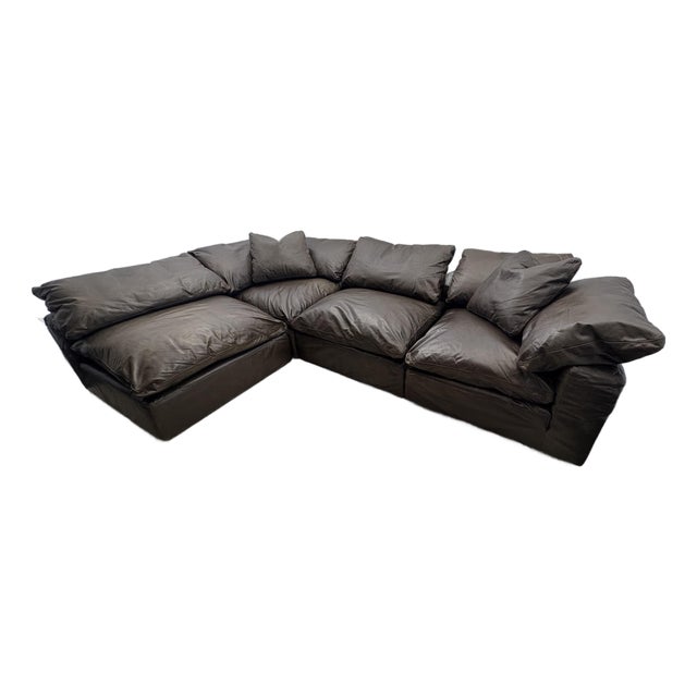 Rh Cloud® Modular Leather Sectional — 4-Piece For Sale
