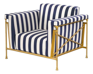Outdoor Jerome Chairs in Reed Brass Finish by Michael Taylor, Set of 2