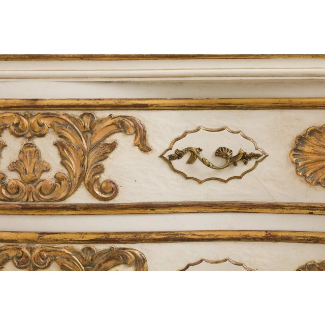 Cream Hand-Painted and Gilded Secretaire, 1950s For Sale - Image 8 of 9