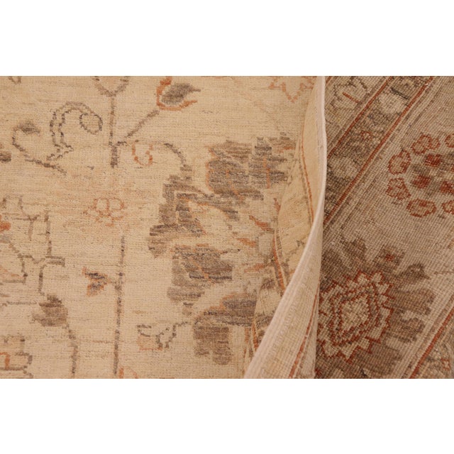 Beige Shabby Chic Ziegler Beige Rust Hand-Knotted Wool Rug - 8'8'' X 11'8'' For Sale - Image 8 of 8