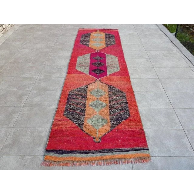 1960s Oushak Anatolian Floral Runner For Sale - Image 11 of 11