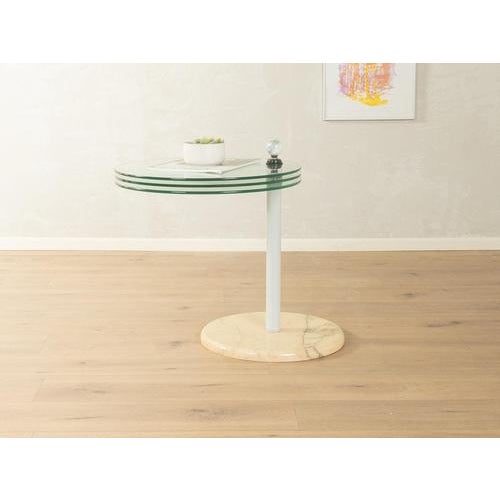 Vintage Postmodern Glass and Marble Side Table For Sale - Image 4 of 14