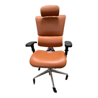 Contemporary X-Chair X4-HMT Cognac Executive Chair With Headrest For Sale