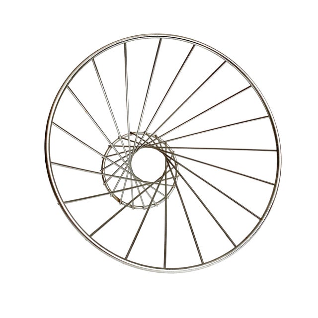 Twisted Chrome Wire Basket, Minimalist, 1970s For Sale - Image 4 of 4
