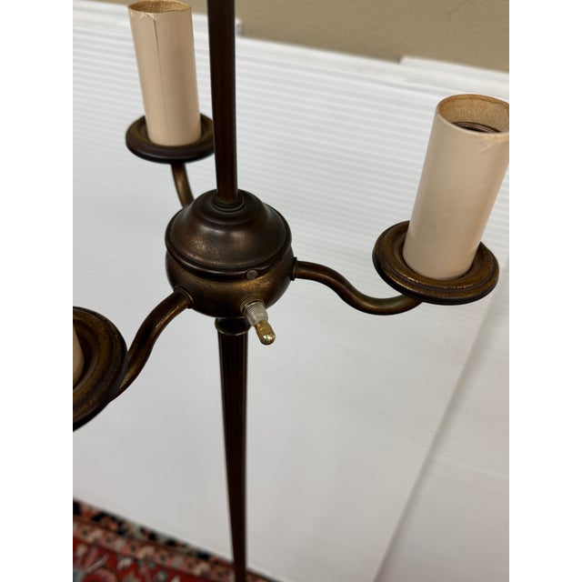Mid 20th Century Victorian Etched Brass Floor Lamp For Sale In San Francisco - Image 6 of 9