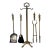 20th Century Brass Neoclassical Standing Fireplace Tool Set For Sale