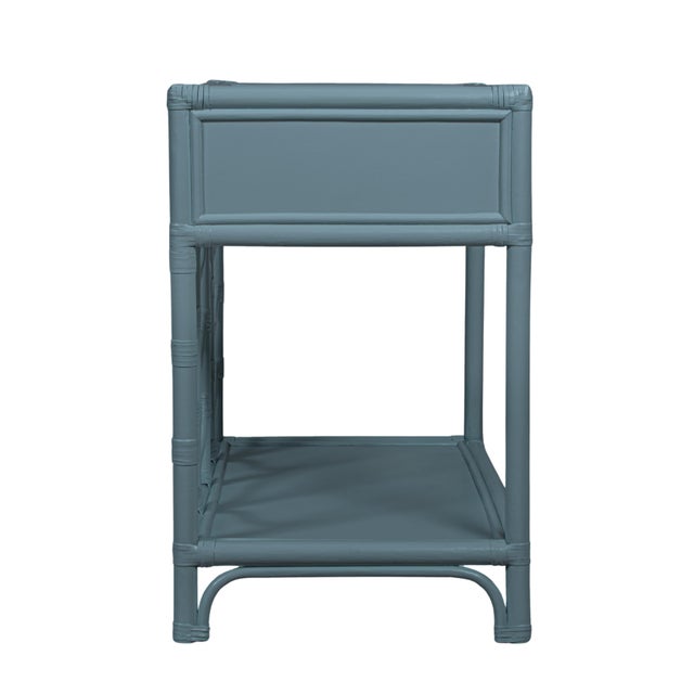 Wood Ivy Nightstand - Regatta Blue For Sale - Image 7 of 10