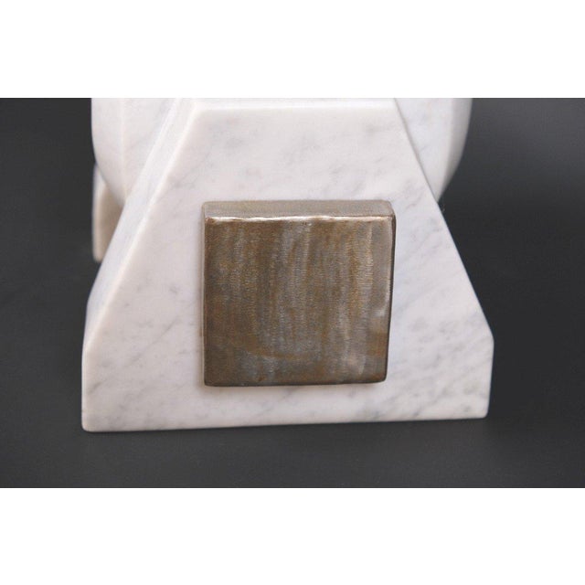 1970s Hugo Verheyen, New Europe Sculpture, 1970s, Carrara Marble and Steel For Sale - Image 5 of 12