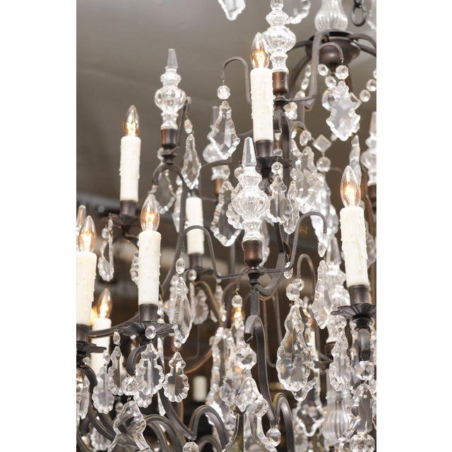 Early 20th Century XL 18-Light Crystal & Bronze Louis XV Chandelier France For Sale - Image 14 of 14