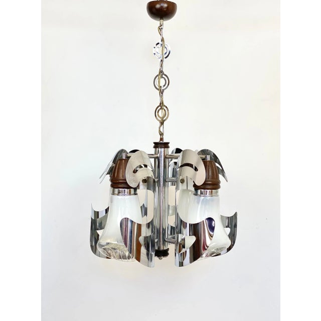 Italian Murano Glass Chandelier from Mazzega, 1970s For Sale - Image 16 of 17