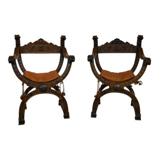 Italian Renaissance Chairs S/2 For Sale