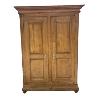 Pine Two Door Eight Panel Knock-Down Armoire For Sale