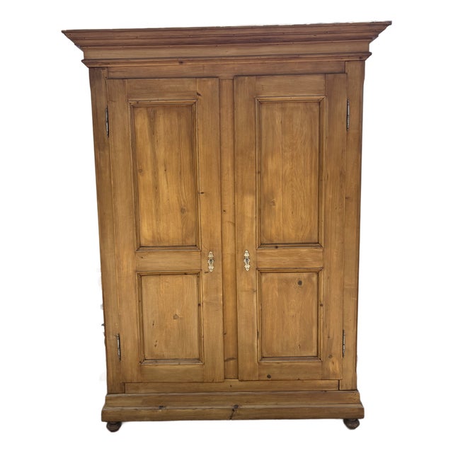 Pine Two Door Eight Panel Knock-Down Armoire For Sale