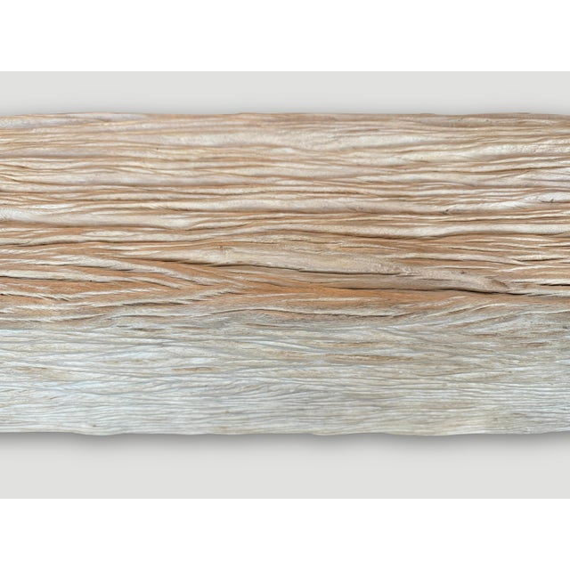 Andrianna Shamaris Monumental Bleached Teak Wood Console Table For Sale - Image 4 of 18
