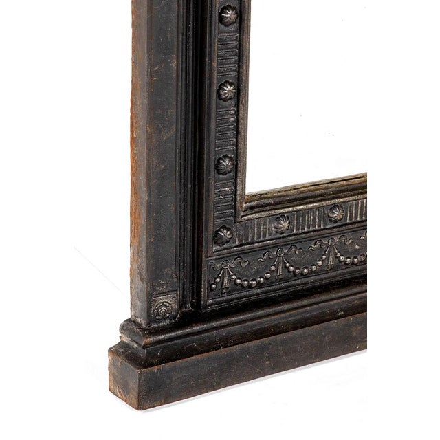 Cast Iron Over Mantle Fireplace Mirror For Sale - Image 6 of 11