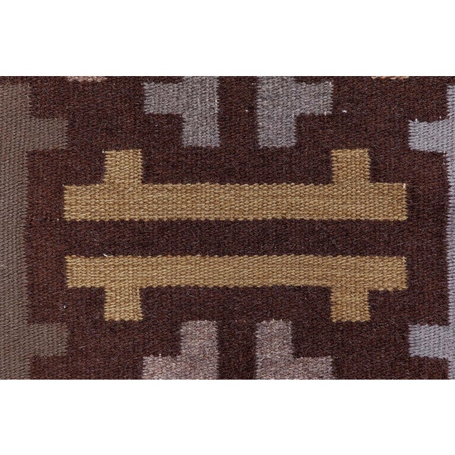 Vintage Swedish Flat Woven Runner Doris Leslie Blau For Sale - Image 4 of 8