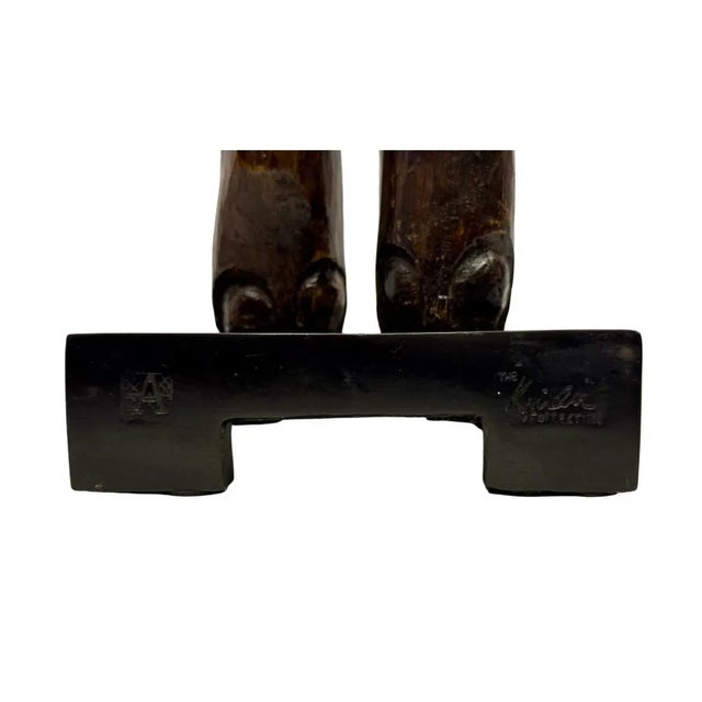 1990s Vintage Austin Productions 19” Tall Carved Wooden Elephant Sculpture Rare. For Sale - Image 5 of 8