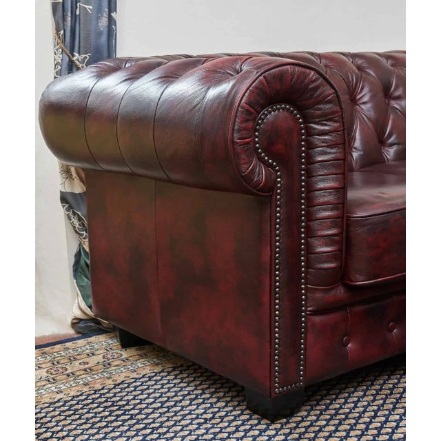 Chesterfield Sofa with Top Leather For Sale - Image 4 of 9
