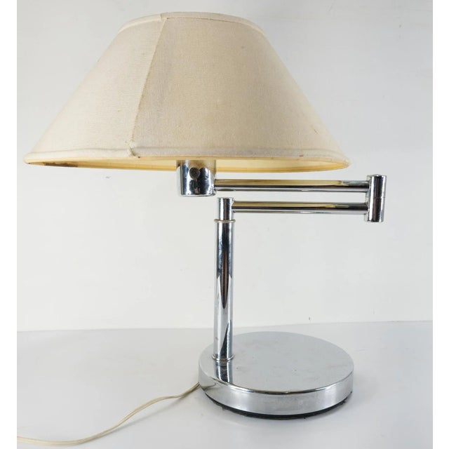 Mid-Century Modern Chrome Plated Cantilever Table Lamp After Walter Von Nessen For Sale - Image 12 of 12