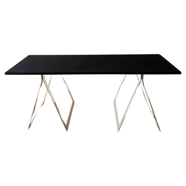 Gold Cavalletto Desk by Kazuhide Takahama for Gavina, 1970s For Sale - Image 8 of 8