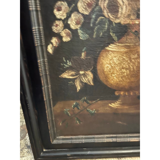 Late 19th Century Antiques Still Life Painting With Flowers For Sale - Image 5 of 5