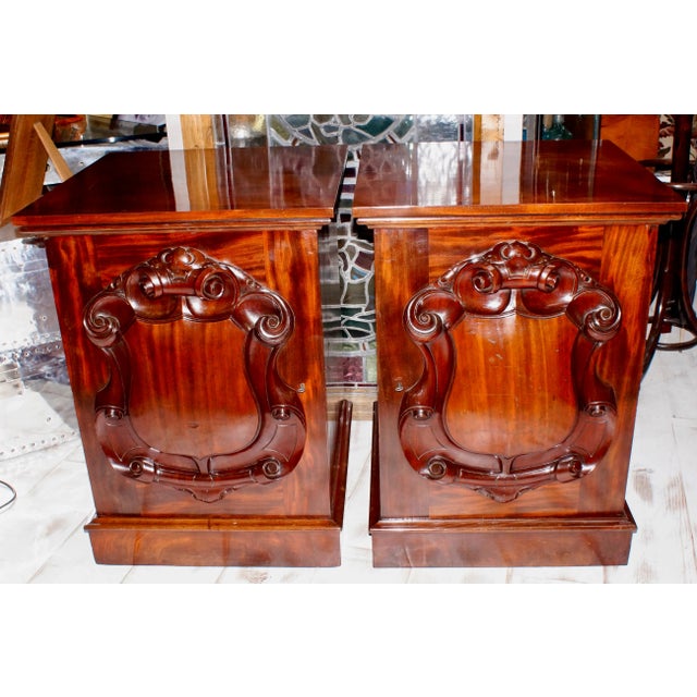 Victorian Mahogany Cabinets, 1870s, Set of 2 For Sale - Image 9 of 9