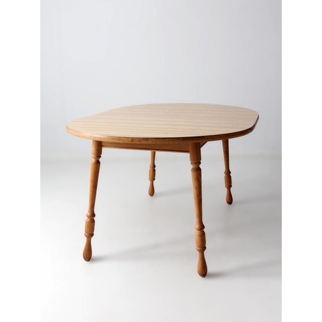 Vintage Farmhouse Dining Table With Leaf Extension For Sale - Image 9 of 18