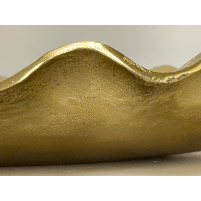 Metal Z Gallerie Gold-Tone Metal Leaf Tray For Sale - Image 7 of 11