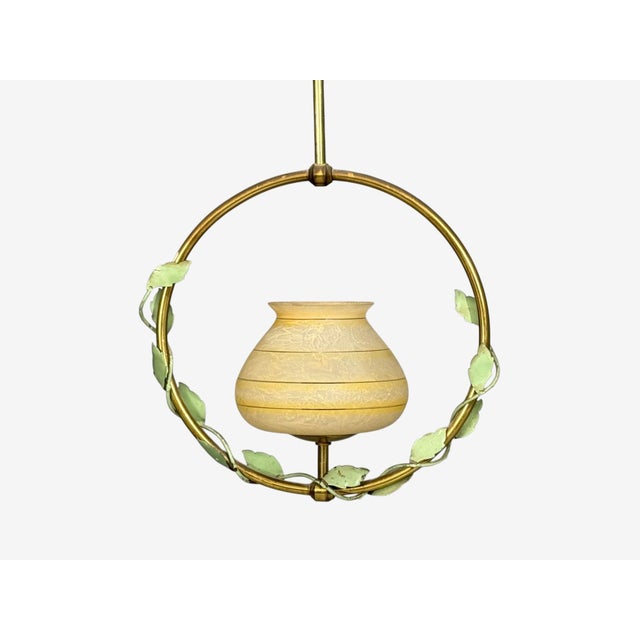 1950s Nybro Armaturfabrik, Pendant Light, Brass, Metal For Sale In New York - Image 6 of 10