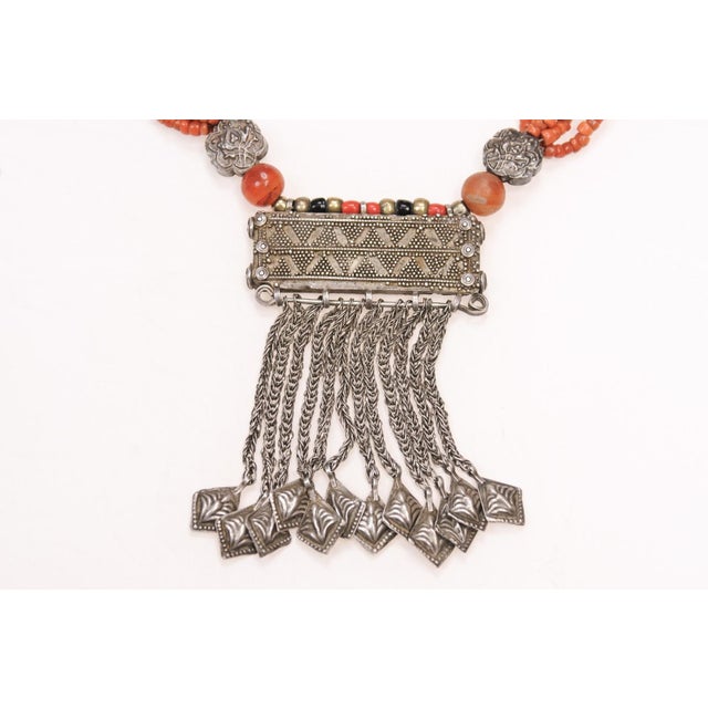 Antique Coral & Metal Beaded Necklace For Sale - Image 14 of 14