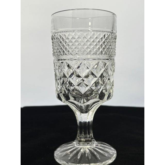Anchor Hocking Vintage Anchor Hocking Cut Glass Wexford Water Goblets- Set of 4 For Sale - Image 4 of 9