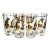 A very stylish and striking set of 8 midcentury highballs, having bold graphics depicting a striding rooster in high karat...