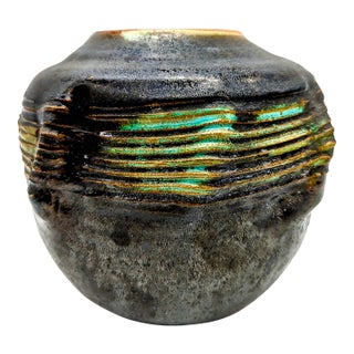 Mid 20th Century Artist Signed Studio Pottery Vase For Sale