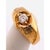 14 Karat Yellow Etched Gold Fashion Ring With Solitaire Round Diamond For Sale - Image 12 of 12