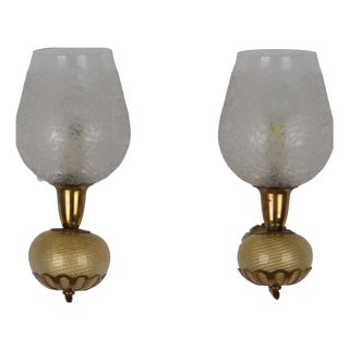 Vintage Wall Lamps from Barovier & Toso, 1940s, Set of 2 For Sale