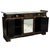 Black Lacquered & Gilt Decorated Details /Green Leather Top Sideboard / Server For Sale - Image 4 of 12