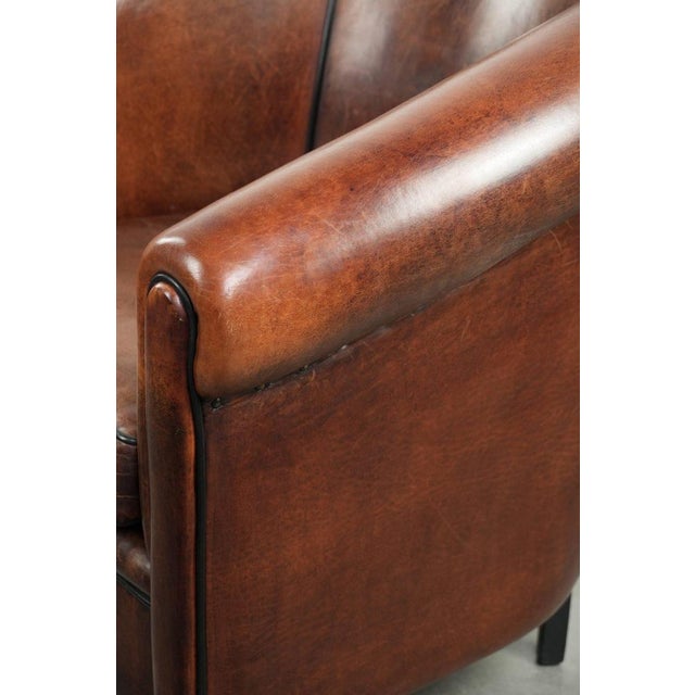 Vintage Sheepskin Club Armchair For Sale - Image 14 of 17