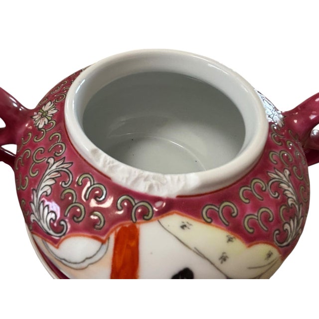 Mid 20th Century Mid-Century Vintage Mun Shou Longevity Hand Painted Luncheon Set, 28pcs. For Sale - Image 5 of 12