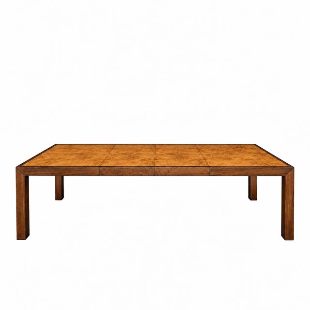 Modern 1970s John Richardson Parsons-Style Oak and Bookmatched Ash Banquet Dining Table For Sale - Image 3 of 13